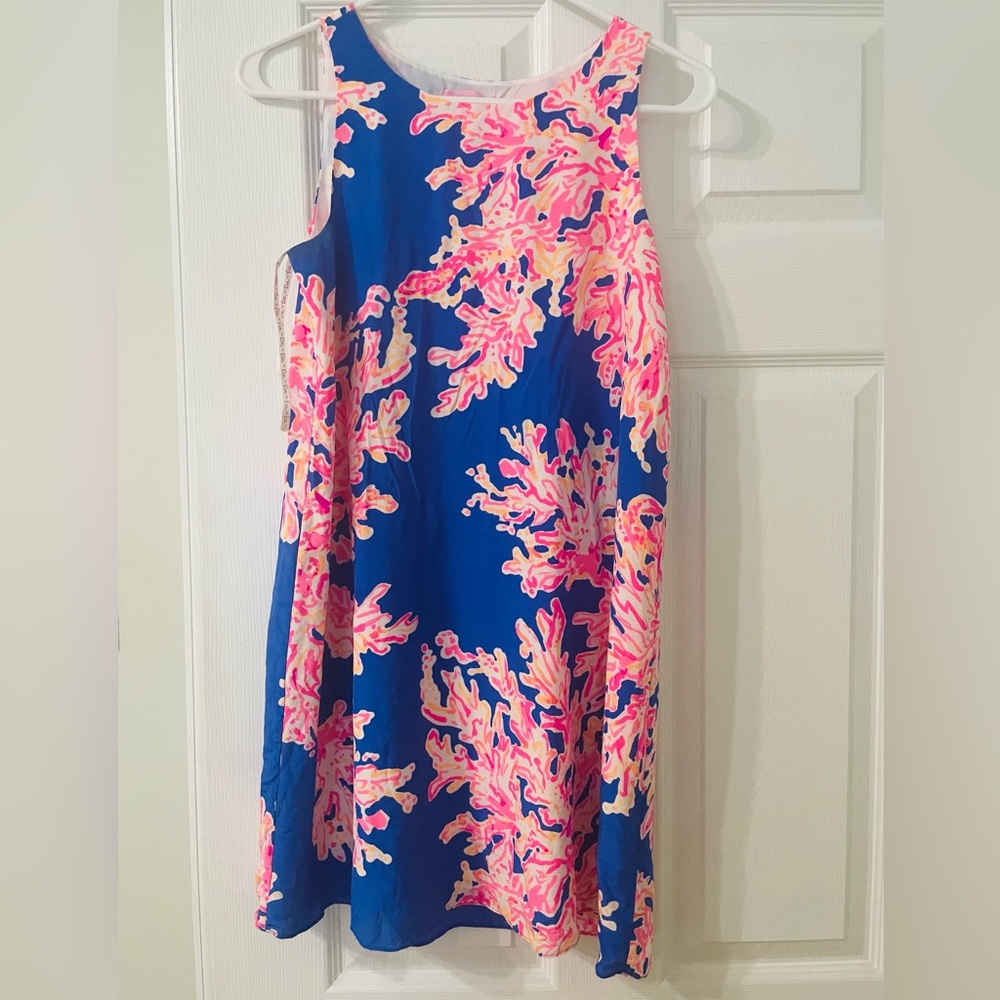 Lilly Pulitzer Jackie Dress - beautiful royal blue and coral colors - size XS